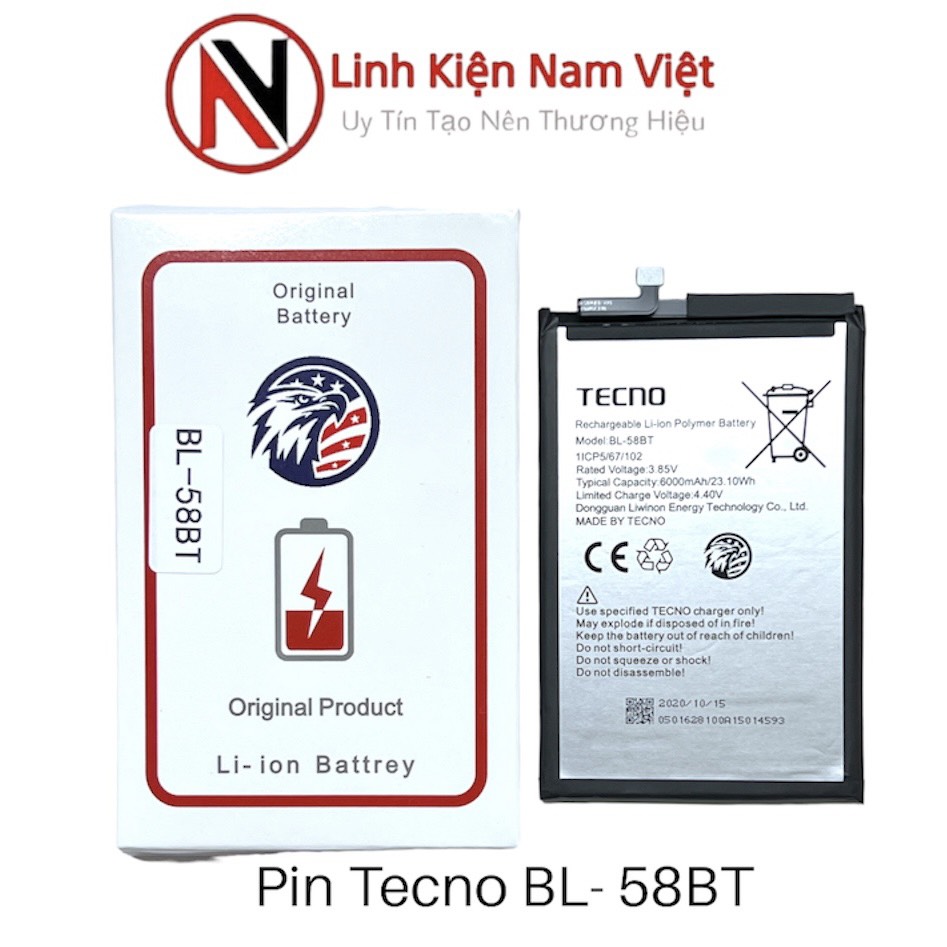 Pin Tecno (Dung lượng chuẩn đại bàng 4000mAh (BL-58BT)